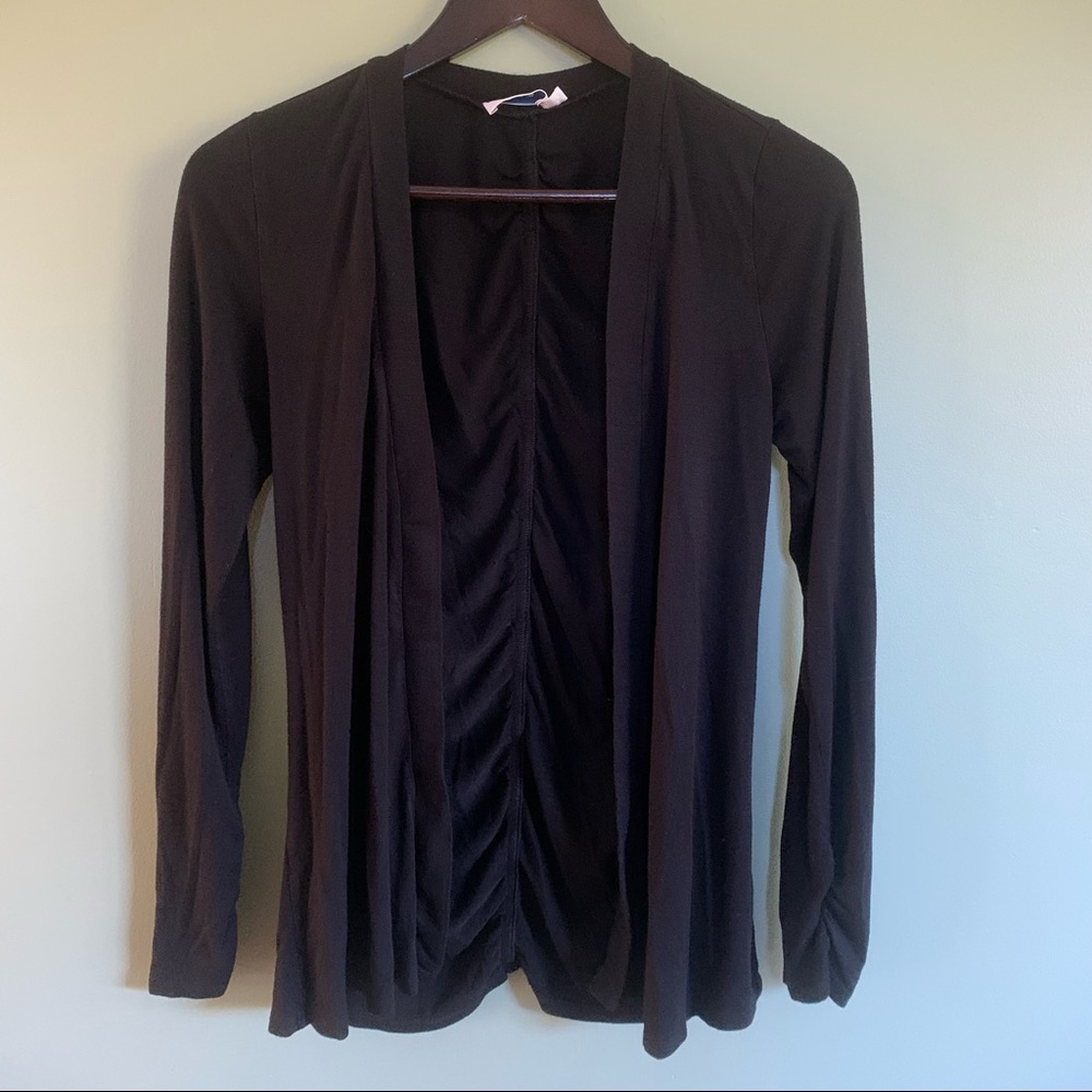 Long Sleeve Black Open Cardigan, Small